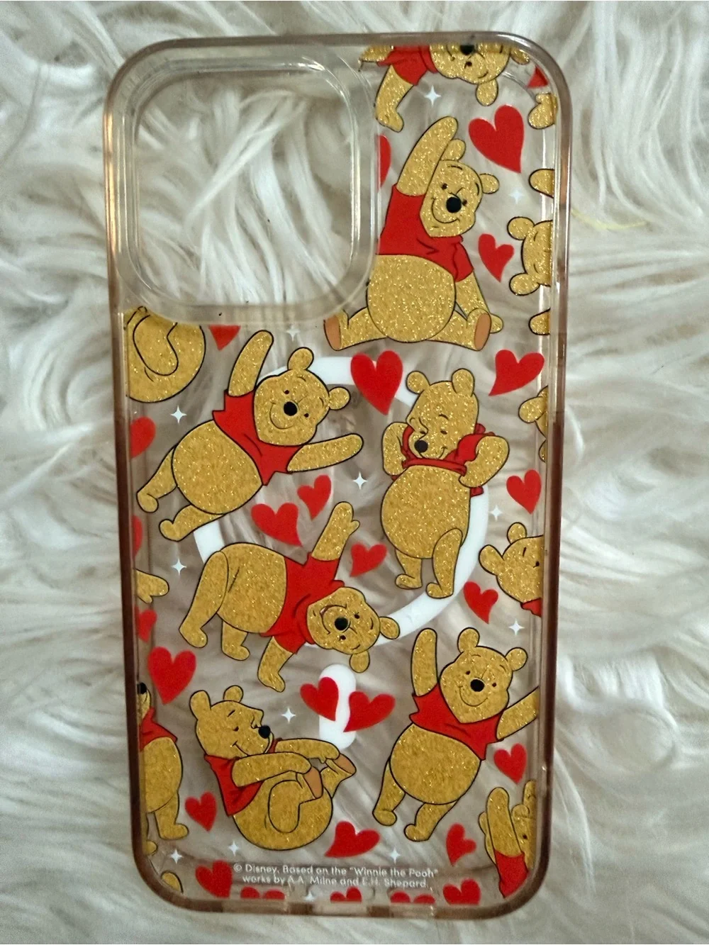 Disney Winnie the Pooh Glitter MagSafe iPhone 16 Pro Max Case
